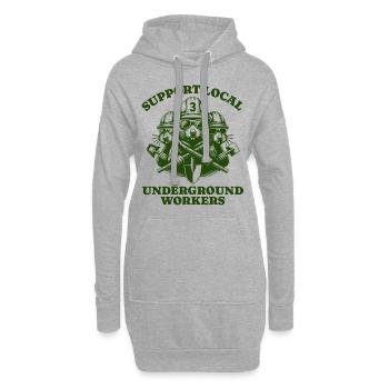 Support Local Underground Workers Lustiges Mole - Hoodie-Kleid - Grau meliert - Vorne