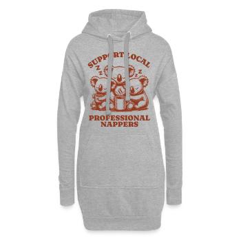 Soutenez les siestes professionnelles locales Funny Koala - Sweat-shirt à capuche long Femme - gris chiné - Devant