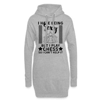 Lustiger Schach Spruch Schachspieler - Hoodie-Kleid - Grau meliert - Vorne