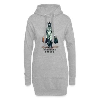 Lustige Freiheitsstatue USA Amerika Sarkasmus - Hoodie-Kleid - Grau meliert - Vorne
