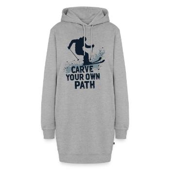 Tracez votre propre chemin Skieurs Ski - Sweat-shirt à capuche long Femme - gris chiné - Devant