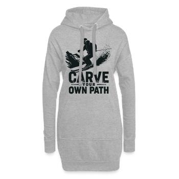Tracez votre propre chemin Skieurs Ski - Sweat-shirt à capuche long Femme - gris chiné - Devant