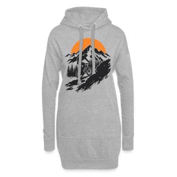 Aventure en VTT dans la nature - Sweat-shirt à capuche long Femme - gris chiné - Devant