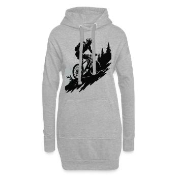 Aventure en VTT dans la nature - Sweat-shirt à capuche long Femme - gris chiné - Devant