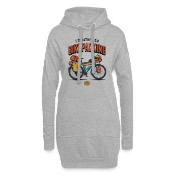 Bikepacking far not fast - Hoodie-Kleid - Grau meliert - Vorne