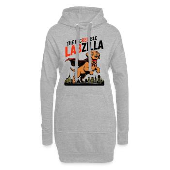 Labzilla – Labrador roux en mode monstre - Sweat-shirt à capuche long Femme - gris chiné - Devant
