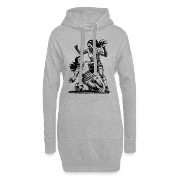 Duel! Maillot de foot femme pour les vainqueurs ! - Sweat-shirt à capuche long Femme - gris chiné - Devant