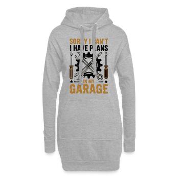 Lustiger Heimwerker Garagenspruch - Hoodie-Kleid - Grau meliert - Vorne