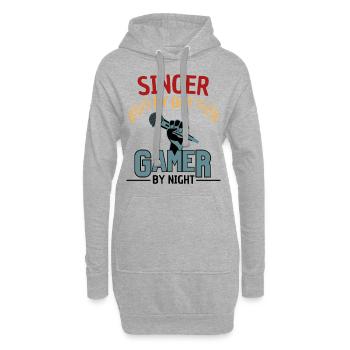 lustiger Sänger Gamer Spruch - Hoodie-Kleid - Grau meliert - Vorne