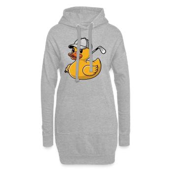 Gummiente mit Golfschläger - Hoodie-Kleid - Grau meliert - Vorne