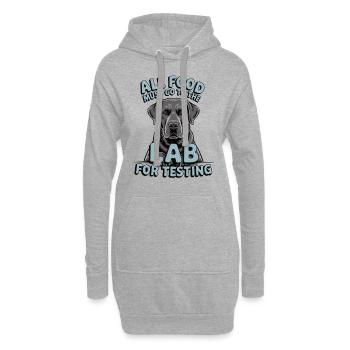 All Food Must Go to the Lab – Black Labrador - Hoodie-Kleid - Grau meliert - Vorne