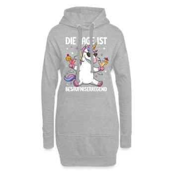 La situation est l’ivresse - Sweat-shirt à capuche long Femme - gris chiné - Devant