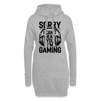 Sorry, I can't hear you – I'm gaming - Hoodie-Kleid - Grau meliert - Vorne