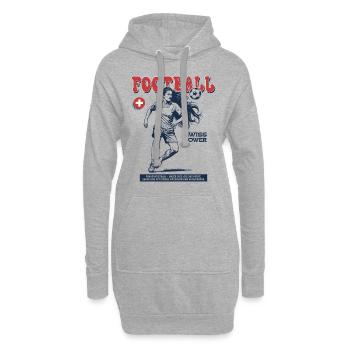 Suisse Fußballspielerin Shirt: Foulspiel mit Stil - Hoodie-Kleid - Grau meliert - Vorne