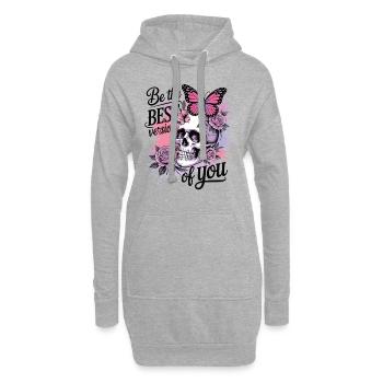Soyez la meilleure version de vous-même - Sweat-shirt à capuche long Femme - gris chiné - Devant