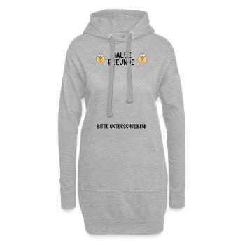 Malle les amis, signez - Sweat-shirt à capuche long Femme - gris chiné - Devant