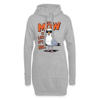 Möw it like its hot - Hoodie-Kleid - Grau meliert - Vorne