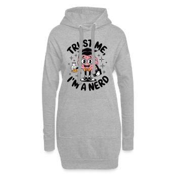 Croyez-moi, je suis un nerd Nerd qui dit pour les vrais geeks - Sweat-shirt à capuche long Femme - gris chiné - Devant