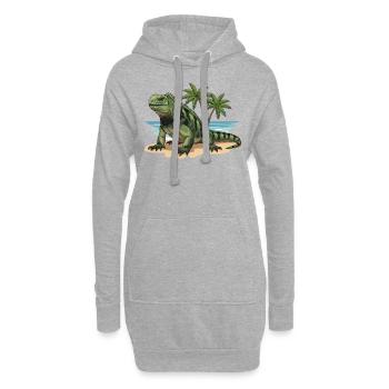 Lézard des îles Galápagos - Sweat-shirt à capuche long Femme - gris chiné - Devant