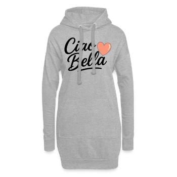 Ciao Bella - Sweat-shirt à capuche long Femme - gris chiné - Devant