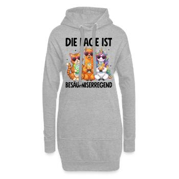 Die Lage Ist Besäufniserregend - Hoodie-Kleid - Grau meliert - Vorne