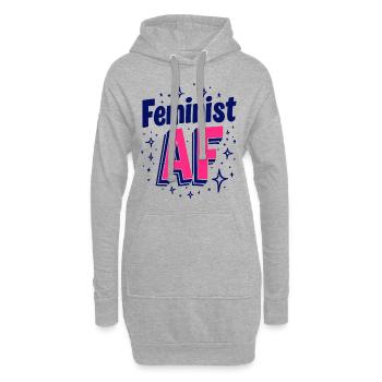 Feminist AF Statement Spruch Sprüche - Hoodie-Kleid - Grau meliert - Vorne