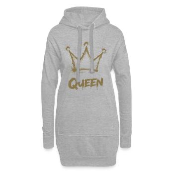 Queen Krone Splash - Hoodie-Kleid - Grau meliert - Vorne