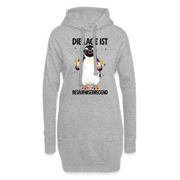 Die Lage Ist Besäufniserregend - Hoodie-Kleid - Grau meliert - Vorne