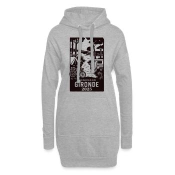 Vacances en Gironde 2025 - Sweat-shirt à capuche long Femme - gris chiné - Devant