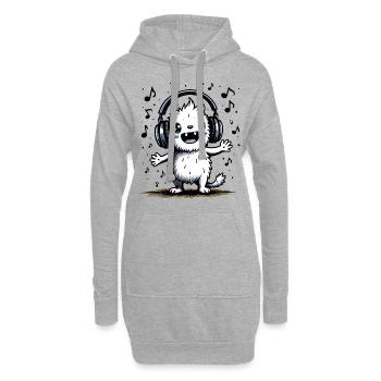 Mignon monstre monstre disant citation - Sweat-shirt à capuche long Femme - gris chiné - Devant