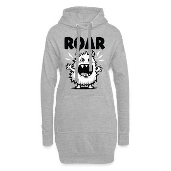 Mignon monstre monstre disant citation - Sweat-shirt à capuche long Femme - gris chiné - Devant