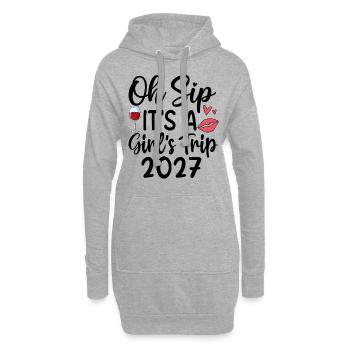 Oh Sip It’s A Girls Trip 2027 - Sweat-shirt à capuche long Femme - gris chiné - Devant