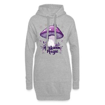 Magie des champignons - Champignon mystique - Sweat-shirt à capuche long Femme - gris chiné - Devant