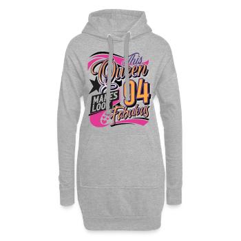 94e anniversaire Reine Femmes - Sweat-shirt à capuche long Femme - gris chiné - Devant