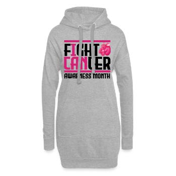 Fight Cancer. awareness month. - Sweat-shirt à capuche long Femme - gris chiné - Devant