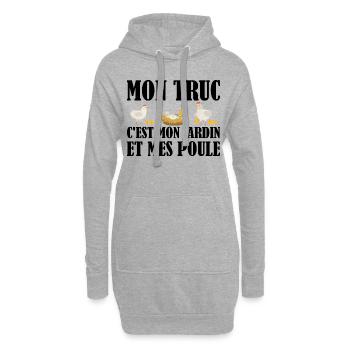 Mon Truc C'est Mon Jardin | Cadeau Jardinier - Sweat-shirt à capuche long Femme - gris chiné - Devant