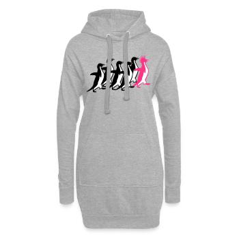 Pinguine Rudel - Hoodie-Kleid - Grau meliert - Vorne