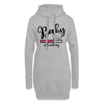 Baby is loading - Schwangerschaft - Mama - Geburt - Hoodie-Kleid - Grau meliert - Vorne