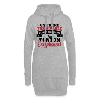 Un frère formidable donne un tonton exceptionnel - Sweat-shirt à capuche long Femme - gris chiné - Devant