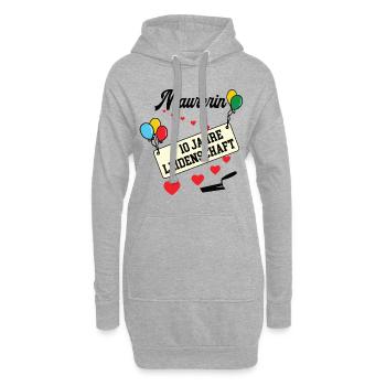 Maurerin 10 jähriges Jubiläum Betonbau 10 Jubi - Hoodie-Kleid - Grau meliert - Vorne