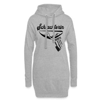 Schlachterin in Rente Rentenbeginn Schlachterei - Hoodie-Kleid - Grau meliert - Vorne