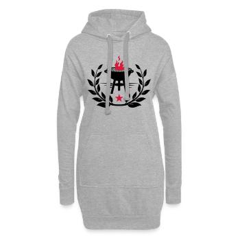 grill garland of corn - Griller Emblem - Grillen - Sweat-shirt à capuche long Femme - gris chiné - Devant