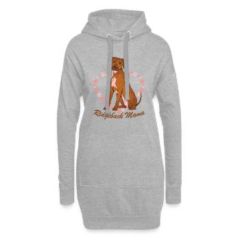 Rhodesian Ridgeback Mama - Hoodie-Kleid - Grau meliert - Vorne