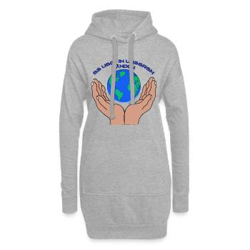 Save the World - Hoodie-Kleid - Grau meliert - Vorne