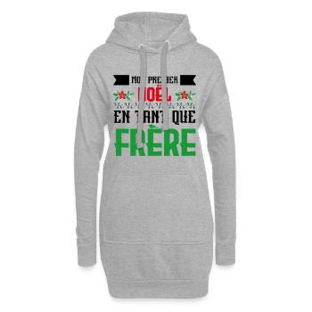 Le premier Noël en tant que frère - Sweat-shirt à capuche long Femme - gris chiné - Devant