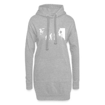Klettern Evolution | Bouldern in den Bergen - Hoodie-Kleid - Grau meliert - Vorne