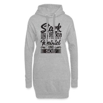 Knödel - Schwäbisch - Bayrisch - Hoodie-Kleid - Grau meliert - Vorne