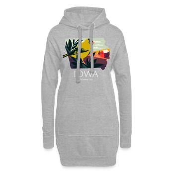 Iowa Proud State Motto Le produit Hawkeye State - Sweat-shirt à capuche long Femme - gris chiné - Devant
