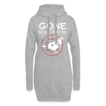 Hunter Gift Gone Grouse Hunting graphic - Hoodie Dress - heather grey - Front