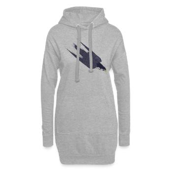 Produit drôle de faucon pèlerin - Sweat-shirt à capuche long Femme - gris chiné - Devant